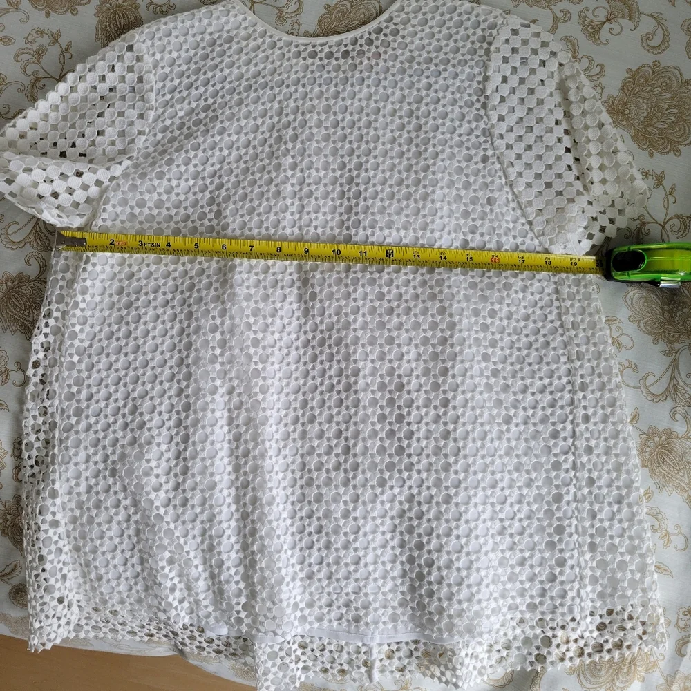 Tory Burch White Eyelet Short Sleeve Top